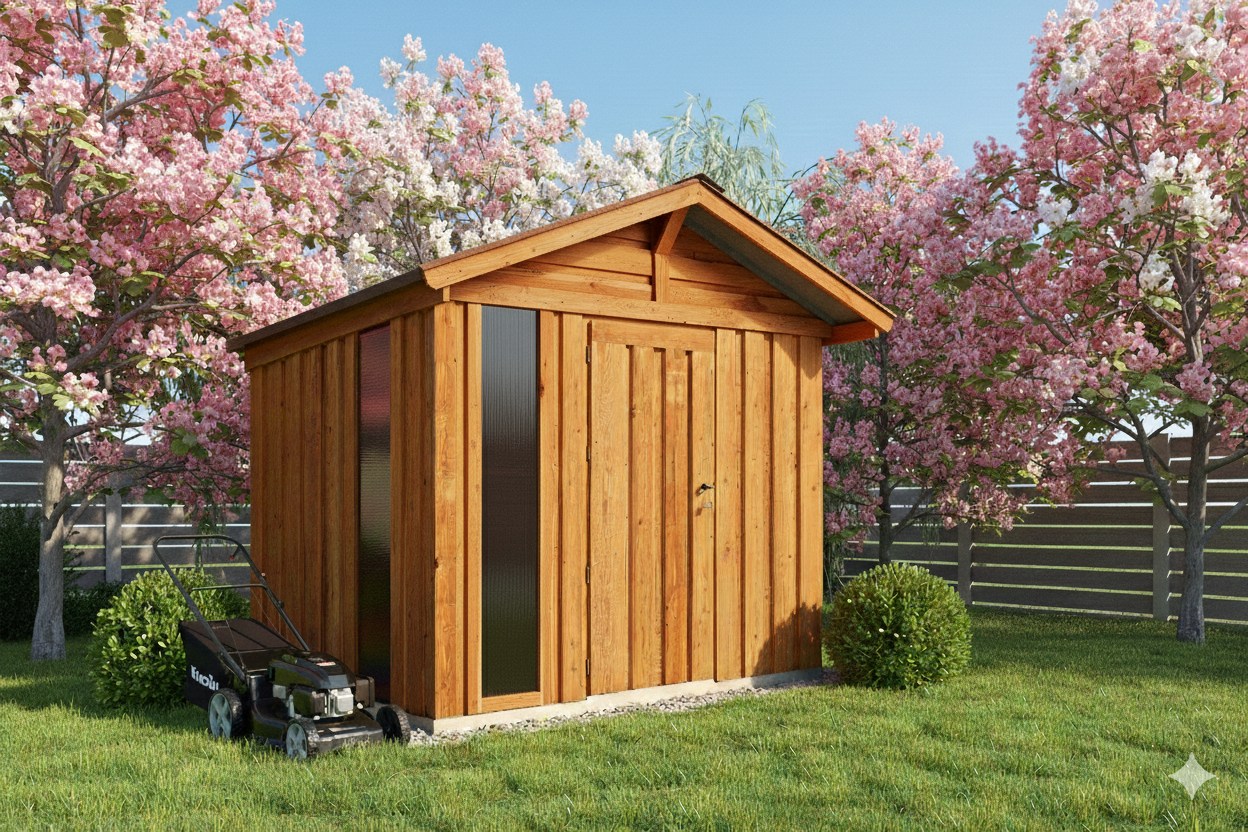 Vörösfenyő Faház – Nyeregtetős Gondozásmentes · függőleges burkolat