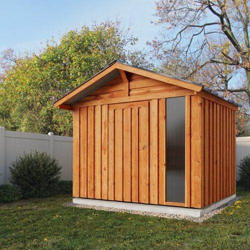 Vörösfenyő Faház – Nyeregtetős Gondozásmentes · függőleges burkolat